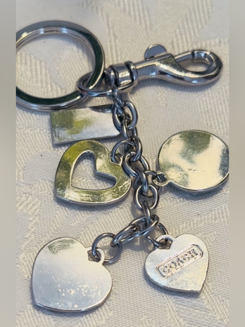Coach Silver Heart Keychain Bag Hang‎ Tag - Picture 5 of 5